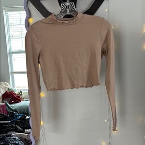 Forever 21 Tan Fitted Crop Top